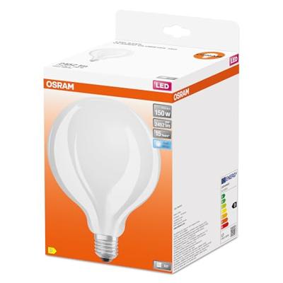 OSRAM HOMELIGHTING 4058075601901 LED-lamp Energielabel D (A - G) E27 Globe 17 W = 150 W Neutraalwit (Ø x l) 124 mm x 173 mm 1 stuk(s)