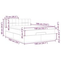 Ottoman bed met matras 140x190cm fluweel donkerblauw - thumbnail