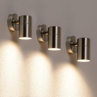 Set van 3 Mason - LED Wandlampen - 4 Watt 345 Lumen - 4000K neutraal wit - GU10 - Dimbaar - IP44 waterdicht - Industriële wandlamp - Voor binnen en buiten - RVS