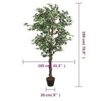 Kunstplant ficus 1008 bladeren 180 cm groen - thumbnail