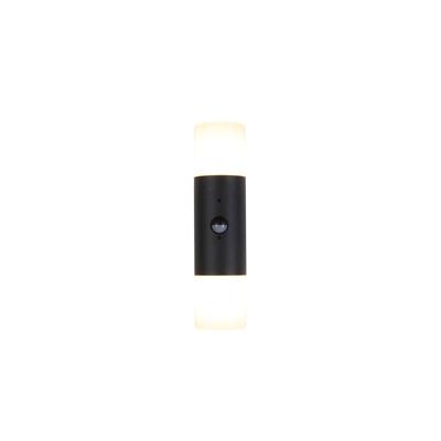 Searchlight WandlampColorado dubbel zwart met sensor - 39230BK-PIR