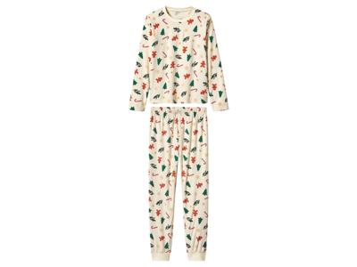 esmara Velours kinder kerstpyjama (Wit, 158/164)