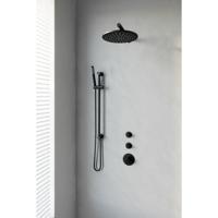 Thermostatisch Inbouwdoucheset Brauer Black 30 cm Hoofddouche Wandarm Staafhanddouche op Glijstang Mat Zwart Brauer - thumbnail