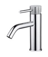 wiesbaden Ribbd wastafelmengkraan chroom - thumbnail