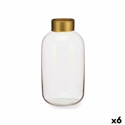 Vaas Roze Gouden Glas 14,5 x 29,5 x 14,5 cm (6 Stuks)