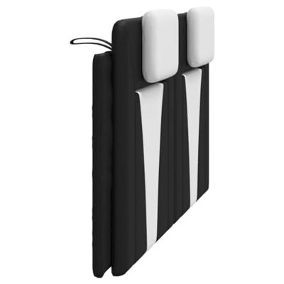 Hoofdbordkussen 160 cm kunstleer zwart en wit