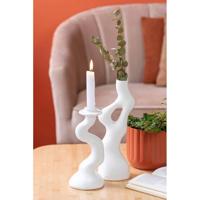 present time - Vase Organic Swirls polyresin white - thumbnail