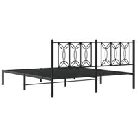 Bedframe met hoofdbord metaal zwart 180x200 cm - thumbnail
