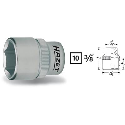 HAZET Dopsleutel 880-12 · 3/8 inch (10 mm) vierkant hol · Buiten-zeskant-tractieprofiel · SW 12 mm