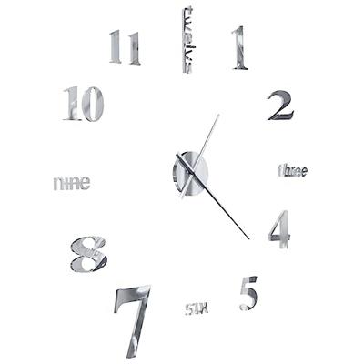 VidaXL 3d-wandklok 100 cm xxl modern zilverkleurig