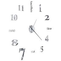 VidaXL 3d-wandklok 100 cm xxl modern zilverkleurig - thumbnail