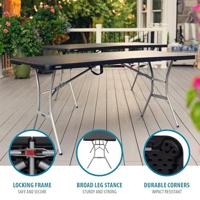 Vouwtafel Lifetime Zwart 183 x 73 x 76 cm - thumbnail