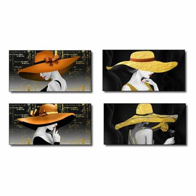 Schilderij DKD Home Decor Vrouw (100 x 2,5 x 50 cm) (4 Stuks)