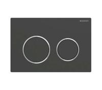 Drukplaat Geberit Omega 20 voor 2-toets Spoeling Glansverchroomde Ringen Mat Zwart - thumbnail