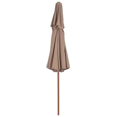 Xl Dubbeldekker parasol met houten paal 270 cm taupe