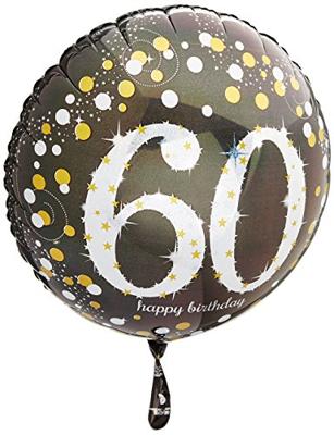 Folieballon 60 Jaar Happy Birthday Zilver 43cm