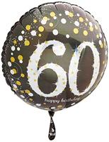Folieballon 60 Jaar Happy Birthday Zilver 43cm - thumbnail