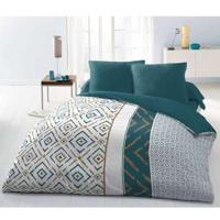 HOME LINGE PASSION - Dekbedovertrek Microfiber ETHNO 220x240cm en 2 kussenslopen 63x63cm Duck Blue - thumbnail
