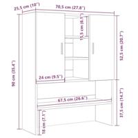 Wasmachinekast 70,5x25,5x90 cm zwart eikenkleurig - thumbnail