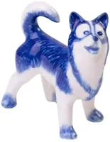 Heinen Delfts Blauw miniatuur ornament keramiek husky 5.5x2.5x5.5cm delfts blauw - thumbnail