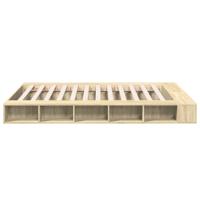 Bedframe bewerkt hout sonoma eikenkleurig 140x200 cm - thumbnail