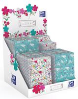 Oxford Floral notitieblok en spiraalschrift, ft A5/A6/B5, gelijnd en geruit 5 mm, display met 60 stuks - thumbnail