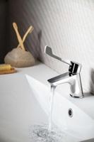 Wastafelmengkraan Sapho Lea 1-hendel Extra Lang Recht 15.4 cm Chroom - thumbnail