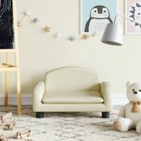 Kinderbank 50x40x30 cm kunstleer crmekleurig - thumbnail