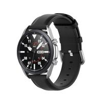 By Qubix - Classic leren bandje - Zwart - Compatible met Garmin Vivoactive 6 / Vivoactive 5 / Vivoactive 3 - Compatible Garmin bandje - Bandbreedte: 20mm - thumbnail