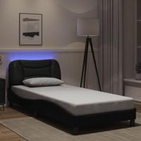 Bedframe met LED-verlichting kunstleer zwart 80x200 cm - thumbnail