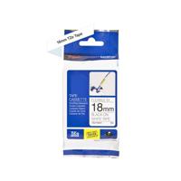 Brother TZe flexibele gelamineerde tape voor P-Touch 18 mm, zwart op wit - thumbnail