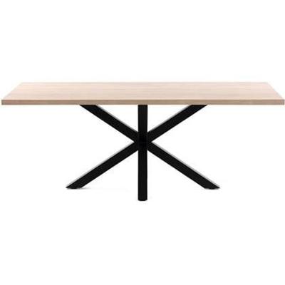 Kave Home Eettafel 'Argo' Zwart/Eiken, 180 x 100cm Kave Home Eettafel 'Argo' Zwart/Eiken, 180 x 100cm