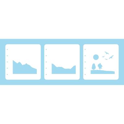 Nellie's Choice • layered combi stencil set nature scene-1 3stuks