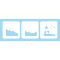 Nellie's Choice • layered combi stencil set nature scene-1 3stuks - thumbnail