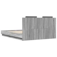 Bedframe met hoofdbord en LED grijs sonoma eiken 150x200 cm - thumbnail