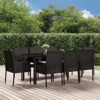 9-delige Tuinset poly rattan zwart - thumbnail