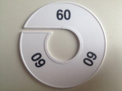 Maatring 11 cm wit/zwart 60