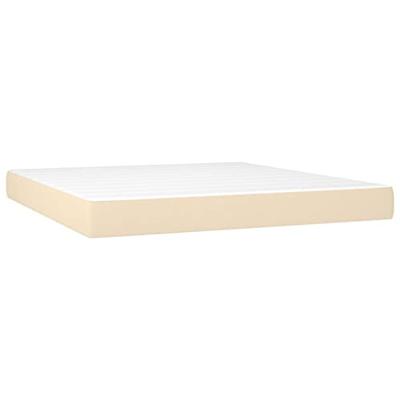 Boxspring met matras en LED stof crèmekleurig 160x200 cm