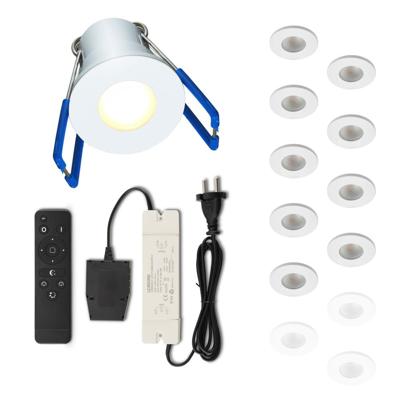 Set LED-inbouwspot met afstandsbediening Varese wit 3W dimbaar IP54 1-12 stuks