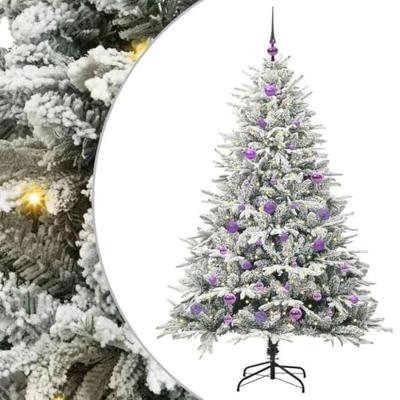 VidaXL Artificial pre-lit kerstboom met ballenset groen 150 cm