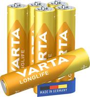 Varta Longlife AAA Micro LR03 Batterij (verpakking met 6 stuks) Alkaline Batterijen, ideaal voor afstandsbediening radio wekker en klok - thumbnail
