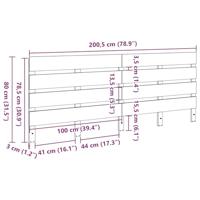 Hoofdbord Wasbruin 200.5 x 3 x 80 cm Massief grenenhout - thumbnail