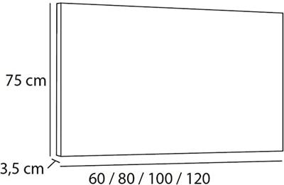 Saqu Pripio Spiegel met Schakelaar 120x3,5x75 cm