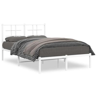 Bedframe met hoofdbord metaal wit 120x190 cm Bedframe met hoofdbord metaal wit 120x190 cm
