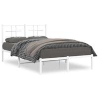 Bedframe met hoofdbord metaal wit 120x190 cm - thumbnail