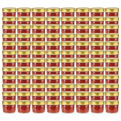 VidaXL Jampotten met goudkleurige deksels 96 st 110 ml glas