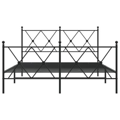 Bedframe met hoofd- en voeteneinde metaal zwart 140x200 cm
