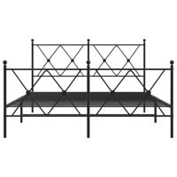 Bedframe met hoofd- en voeteneinde metaal zwart 140x200 cm - thumbnail