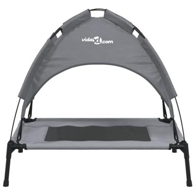 VidaXL Hondenmand met luifel oxford stof en staal antracietkleurig