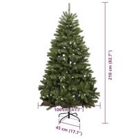 VidaXL Kunstkerstboom met 300 led groen 210 cm pvc en metaal - thumbnail
